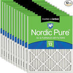 Nordic Pure 18x24x1 Pleated Air Filters MERV 13 Plus Carbon 12 Pack by NordicPure