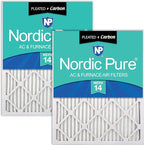 Nordic Pure 16x20x1 Pleated Air Filters MERV 14 Plus Carbon 2 Pack by NordicPure
