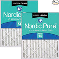 Nordic Pure 18x25x1 Pleated Air Filters MERV 14 Plus Carbon 2 Pack by NordicPure