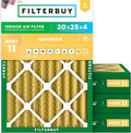 Filterbuy 20x25x4 Air Filter MERV 11 Superior Pet & Allergy Defense, by Filterbuy