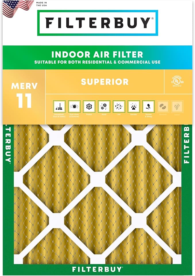 Filterbuy 28x30x2 Air Filter MERV 11 Superior Pet & Allergy Defense, by Filterbuy