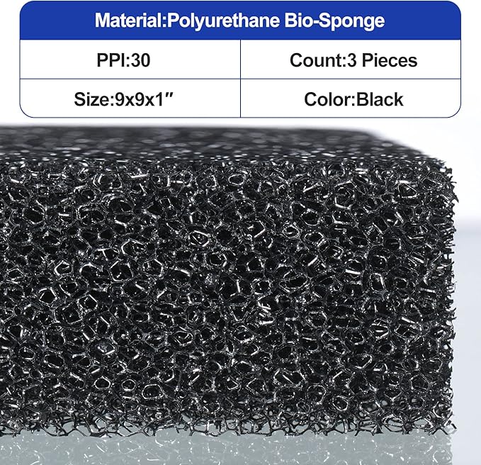 Tondiamo 3 Pieces Aquarium Sponge Filter Pad Media Cut to Fit Foam - Image 5