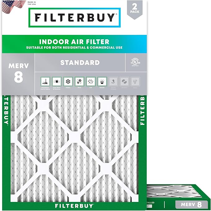 Filterbuy 10x14x1 Air Filter MERV 8 Essential Dust & Allergy Defense, by Filterbuy