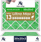 MervKing 20x25x2 Air Filter Actual Size: 19.7" x 24.7" x 1.75" MERV 13 MPR by MervKing