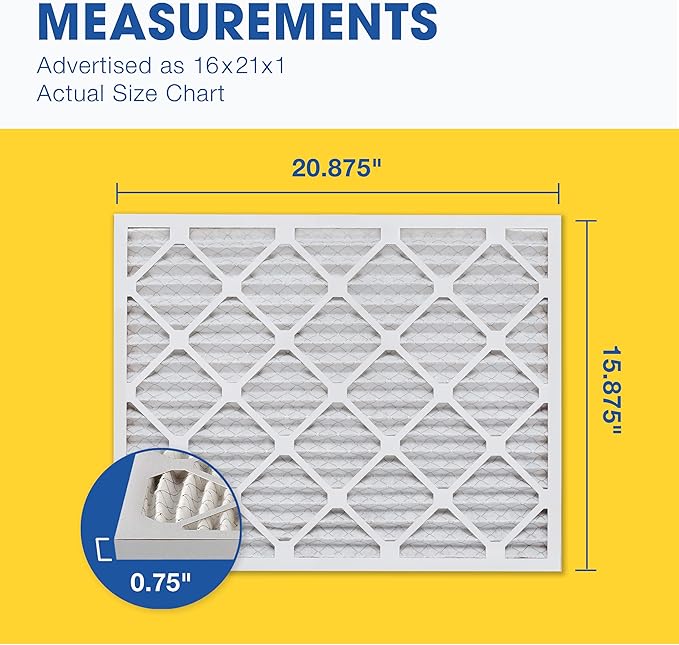 Aerostar 16x21x1 MERV 11 Pleated Air Filter, AC Furnace Air Filter, 6 Pack - Image 2