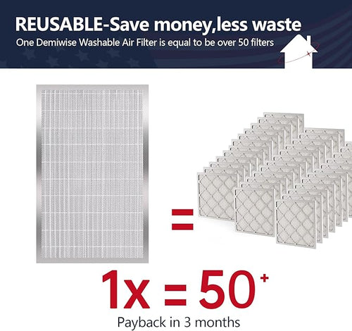 16x25x5 Reusable Electrostatic Air Filter, MERV 8 Lifetime Aluminum AC/HVAC - Image 2