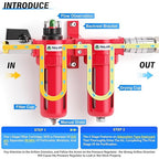 TAILONZ PNEUMATIC 0-150PSI 3/8 Inch NPT Aluminum Alloy Air Filter Drying System - Image 5