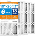 LotFancy 10x20x1 Air Filter MERV 13 6-Pack, Electrostatic Pleated HVAC Furnace by LotFancy