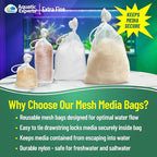 Aquatic Experts Extra Fine Aquarium Media Bag, Durable Drawstring Bags - Image 2
