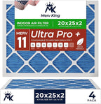 MervKing 20x25x2 Air Filter Actual Size: 19.7" x 24.7" x 1.75" MERV 11 MPR by MervKing