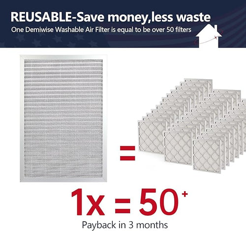 18x24x1 Air Filter, Washable & Reusable Aluminum AC/HVAC Furnace Electrostatic - Image 2
