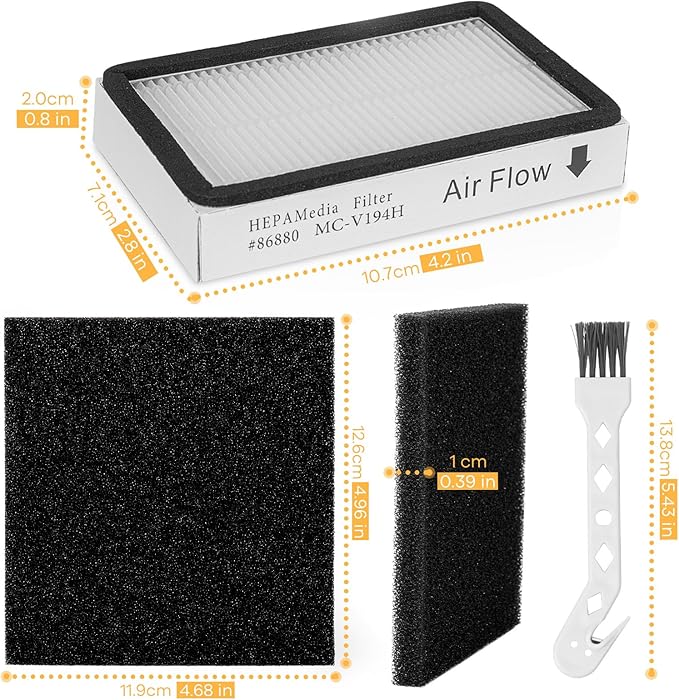 2Pack 86880 Exhaust Filters + 2Pack 81002 Sponge Motor Safety Filters Compatible - Image 6