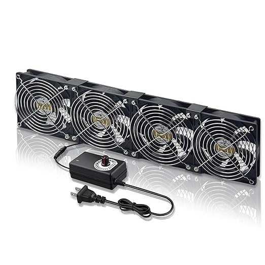 Big Airflow Computer Fan, 4 x 120 mm x 25 mm Brushless Axial Cooling Fan by Unknown