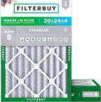 Filterbuy 20x24x4 Air Filter MERV 8 Essential Dust & Allergy Defense, by Filterbuy