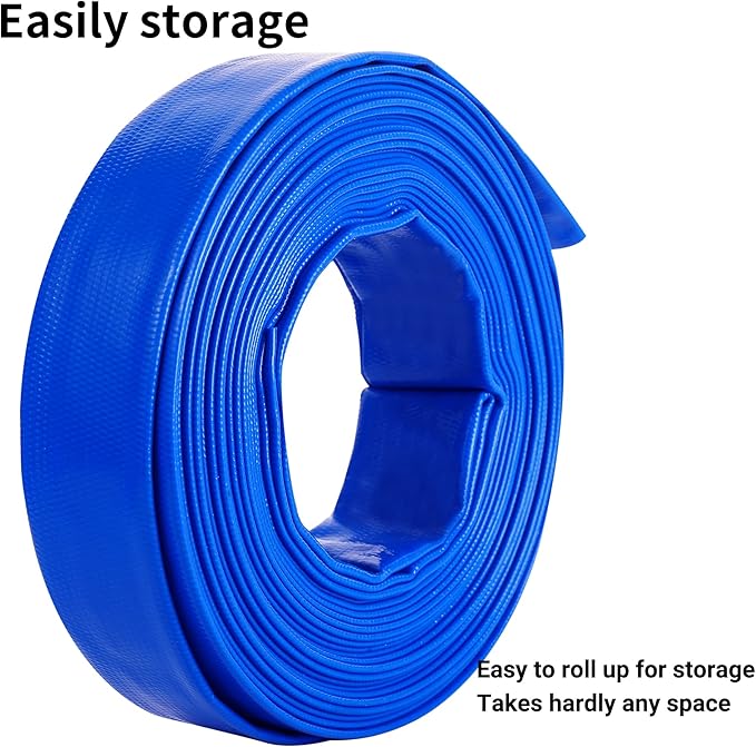 2" x 50 FT Pool Backwash Hose Blue Heavy Duty Reinforced PVC Lay Flat Water - Image 6