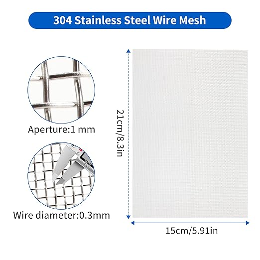 8 Pack 6×8 Inch Wire Mesh Screen, 20 Mesh Stainless Steel Mesh, Durable and - Image 3