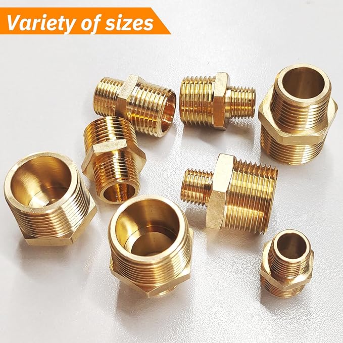 2pcs 3/4" NPT x 1/2" NPT Brass Nipple, 3/4 to 1/2 Adapter Fitting Reducing - Image 7
