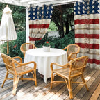 4th of July Outdoor Curtains for Patio USA Flag Independence Day Vintage - Image 4