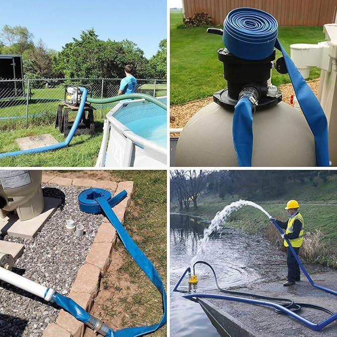 Eastrans 2.5" x 25 FT Blue PVC Lay-Flat Backwash Hose - Image 8
