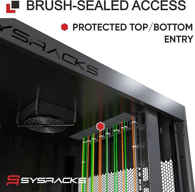 Sysracks 15U Wall Mount Server Rack Cabinet, 19” Locking Network Rack, 24” Deep - Image 6
