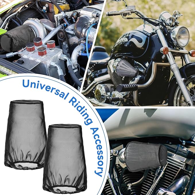 Meonum 2 Pack Cone Air Intake Filter Cover, Universal Cold Air Filter Sock - Image 7