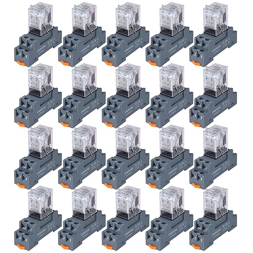 20PCS Electromagnetic Power Relay, 8-Pin 10 AMP 24V DC Relay Coil by VAMRONE