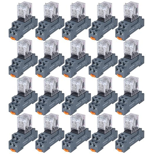 20PCS Electromagnetic Power Relay, 8-Pin 10 AMP 24V DC Relay Coil by VAMRONE