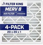 Filter King 20x20x1 Air Filter | 4-PACK | MERV 8 HVAC Pleated A/C Furnace by FilterKing