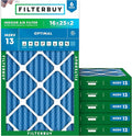 Filterbuy 16x25x2 Air Filter MERV 13 Optimal Smoke & Allergy Defense, by Filterbuy