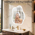 LUVODI Lighted LED Bathroom Mirror: 31.5”x24” Cloud Shape Wall Mounted Vanity - Image 4