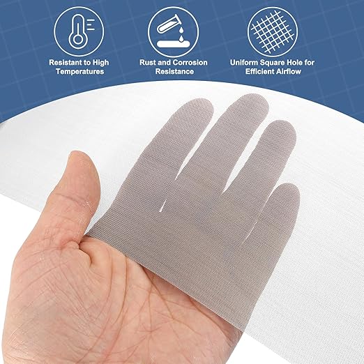 uxcell 60 Mesh 118" x 16" Woven Wire Mesh, 304 Stainless Steel Air Vent Filter - Image 5