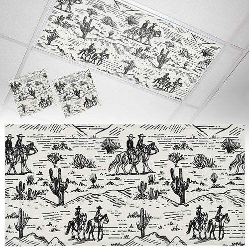 2 Pack Fluorescent Light Cover, Western Cowboys Light Covers by Unknown