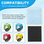 HEPA/Activated Carbon Filter Replacement, 550 Fliter Replacement Set Compatible - Image 3