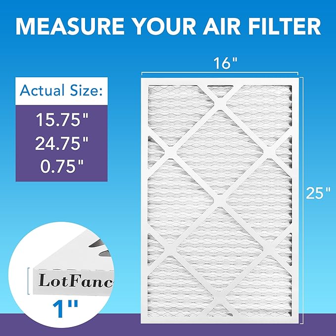 LotFancy 16x25x1 Air Filter MERV 11 4-Pack, Electrostatic Pleated AC Furnace - Image 2