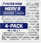 Filter King 10x10x1 Air Filter | 4-PACK | MERV 8 HVAC Pleated A/C Furnace by FilterKing