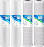 PUREPLUS 5 Micron 20"x4.5" Whole House Water Filter Cartridge Combo Kit by PUREPLUS