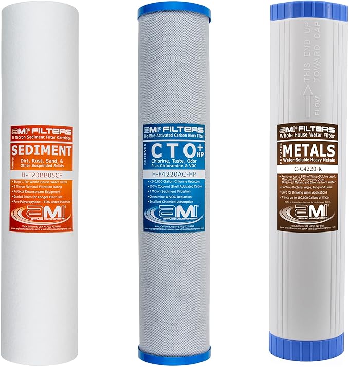 Applied Membranes Inc. 3-Stage Whole-House Water Filter Cartridge Replacements by AppliedMembranesInc
