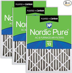 Nordic Pure 20x25x2 Pleated Air Filters MERV 13 Plus Carbon 3 Pack by NordicPure