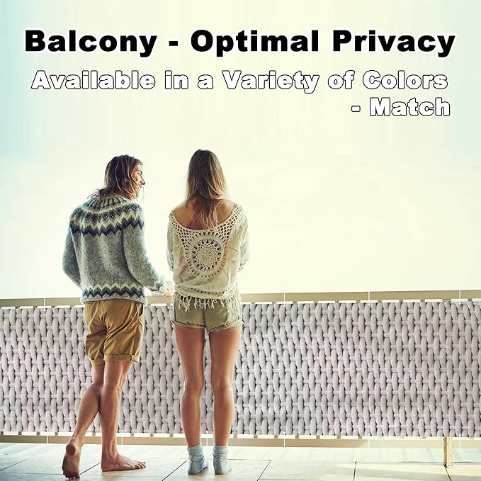 Privacy Screen Protector 2.6' x 16.4' UV Protection Weather-Resistant Balcony - Image 2