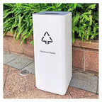 GLigeT Outdoor Trash can White Combined Trash Can Large-Capacity Square Sorting by Unknown