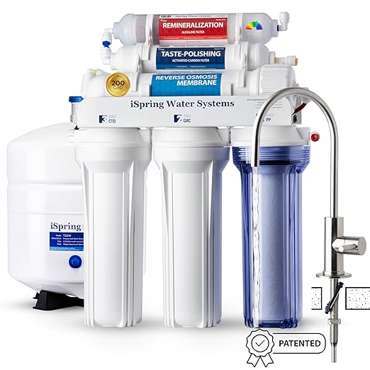 iSpring RCC2AK, Upgraded 200 GPD, pH+ 6-Stage Under Sink Reverse Osmosis System by iSpring