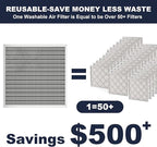 20x20x1 Reusable Air Filter, Electrostatic, Washable Lasts a Lifetime, Breathe - Image 2