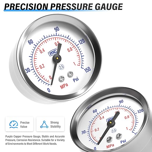 TAILONZ PNEUMATIC 1/4 Inch NPT 3 in 1 Air Filter Pressure Regulator Combo - Image 8