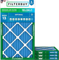 Filterbuy 16x24x1 Air Filter MERV 13 Optimal Smoke & Allergy Defense, by Filterbuy