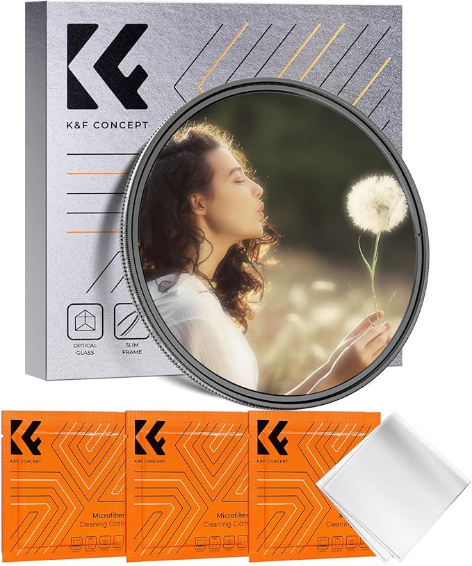 K&F CONCEPT 67mm Black Diffusion Mist 1/4 & Variable ND2-32 in-1 Filter by KFCONCEPT