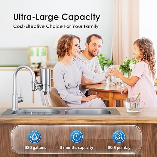 Waterdrop Water Filter for Sink Faucet, 360° Rotating Stainless Steel, NSF - Image 8