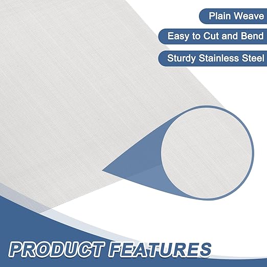 uxcell 120 Mesh 118" x 12" Woven Wire Mesh, 304 Stainless Steel Air Vent Filter - Image 3