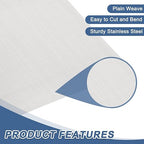 uxcell 120 Mesh 118" x 16" Woven Wire Mesh, 304 Stainless Steel Air Vent Filter - Image 3