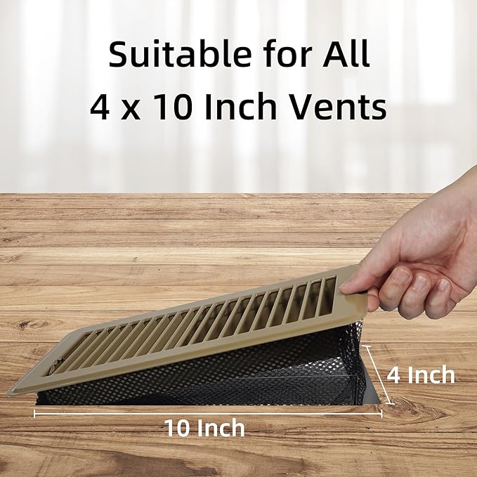 Floor Vent Screen Net for 4x10'' Floor Register, Air Vent Filter Mesh for Home - Image 2