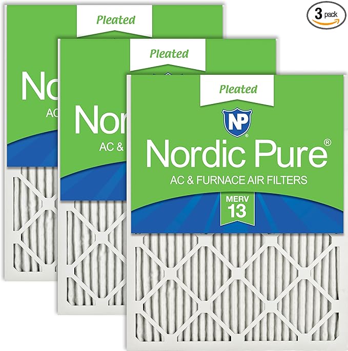 Nordic Pure 18x24x1 Pleated MERV 13 Air Filters 3 Pack by NordicPure
